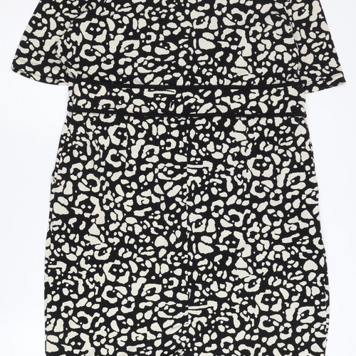 Marks and Spencer Women’s Black Animal Print Sheath Dress Size 18