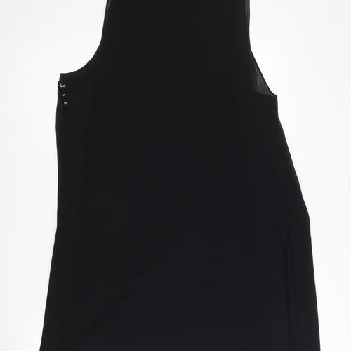 Wallis Women’s Black Size 12 Sequin Shift Knee Length Dress