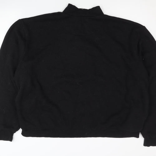 boohooMAN Men’s Black 1/2 Zip Sweatshirt L Regular Fit Long Sleeve