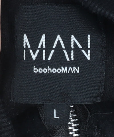 boohooMAN Men’s Black 1/2 Zip Sweatshirt L Regular Fit Long Sleeve