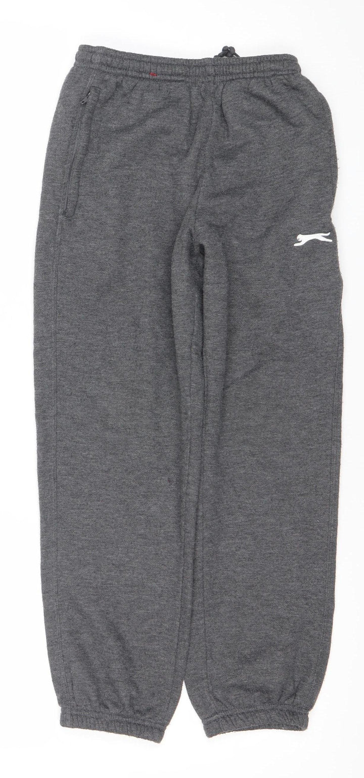 Slazenger Boys Grey 9-10 Yrs Jogger Sweatpants Fleece Activewear