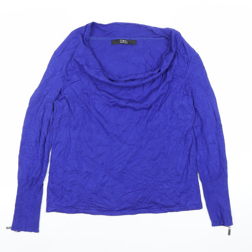 Star by Julien Macdonald Womens Blue Size 12 Cowl Neck Knit Top