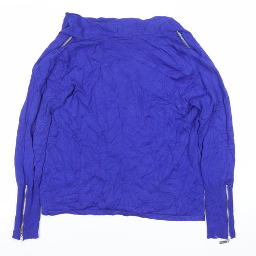 Star by Julien Macdonald Womens Blue Size 12 Cowl Neck Knit Top