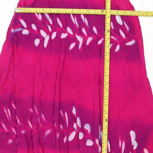 Kushi Women’s Pink Viscose Sleeveless Swing Midi Dress S