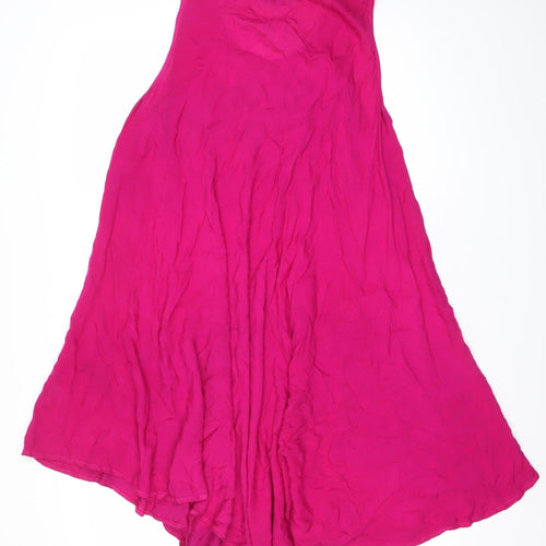 Kushi Women’s Pink Viscose Sleeveless Swing Midi Dress S