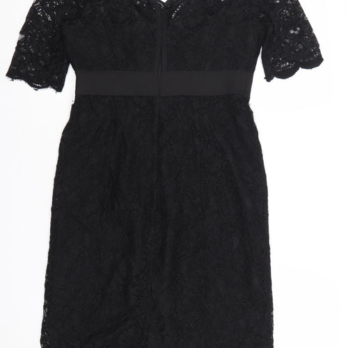 NOOSNOW Women’s Black Lace Beaded V-Neck Sheath Dress Size 10