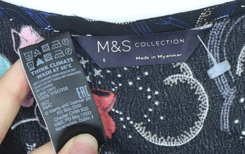 Marks and Spencer Womens Multicoloured Viscose Sheath Dress Size 8