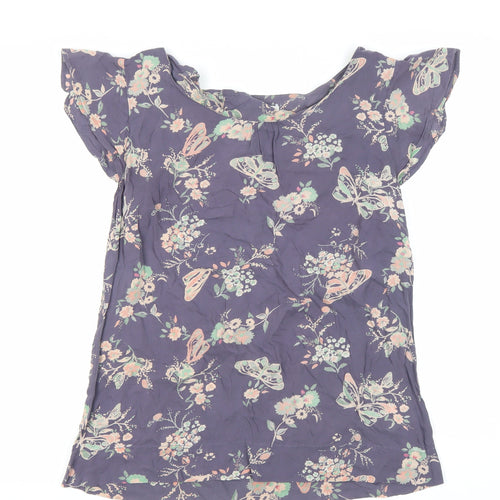 White Stuff Womens Purple Floral Butterfly Tunic Blouse Size 10