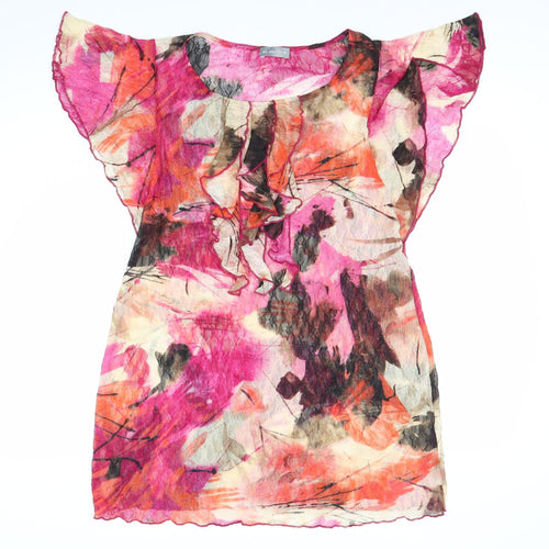Per Una Womens Multicoloured Size 16 Shift Dress Flutter Sleeve