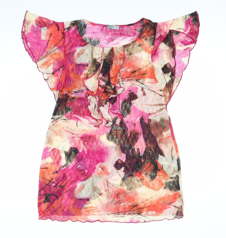Per Una Womens Multicoloured Size 16 Shift Dress Flutter Sleeve