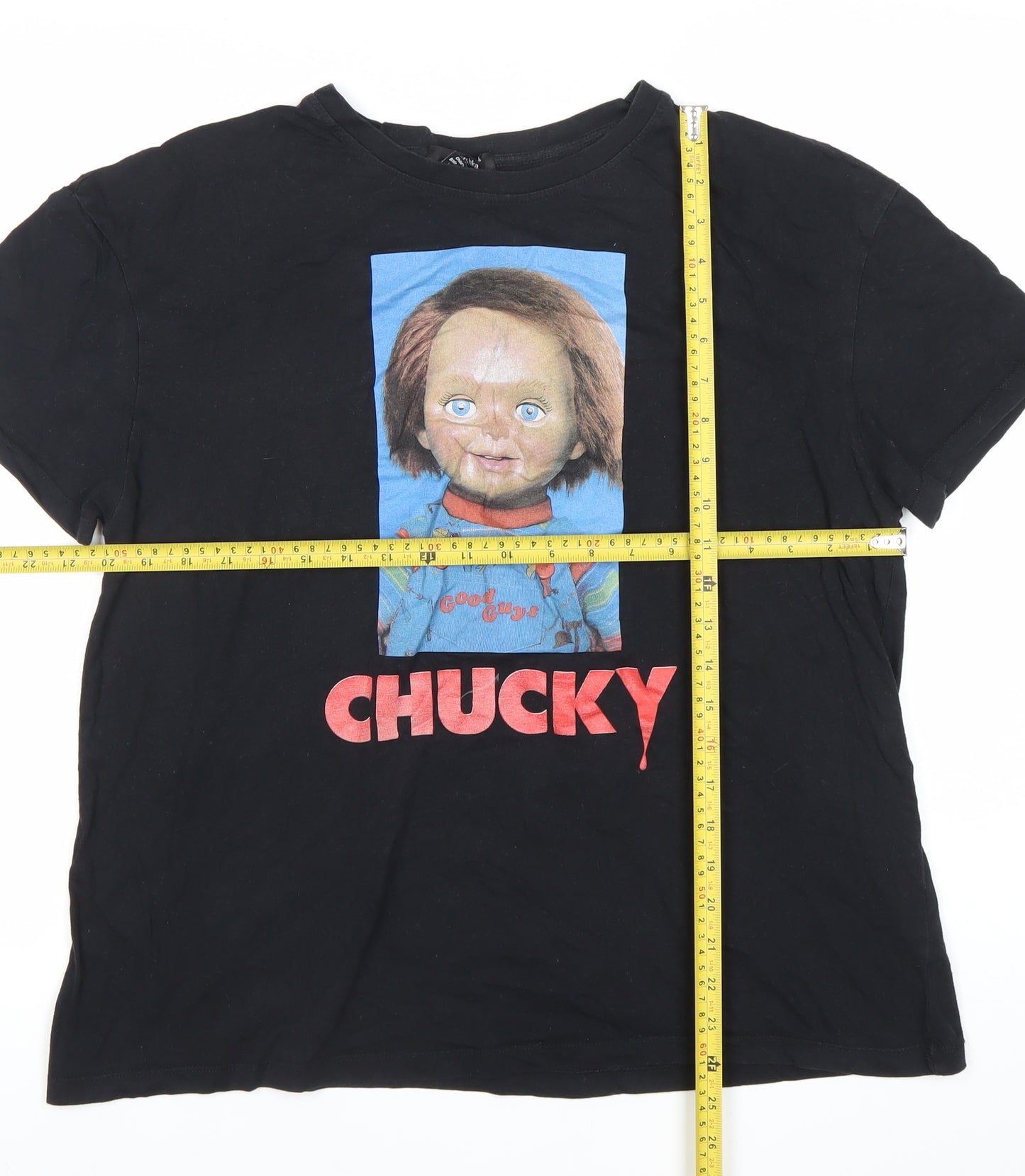 Bershka Womens Black Chucky Horror Graphic T-Shirt Size L