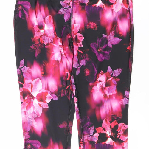 IZ By Z Womens Multicoloured Floral Leggings Size M 8-10 Slim Fit Activewear
