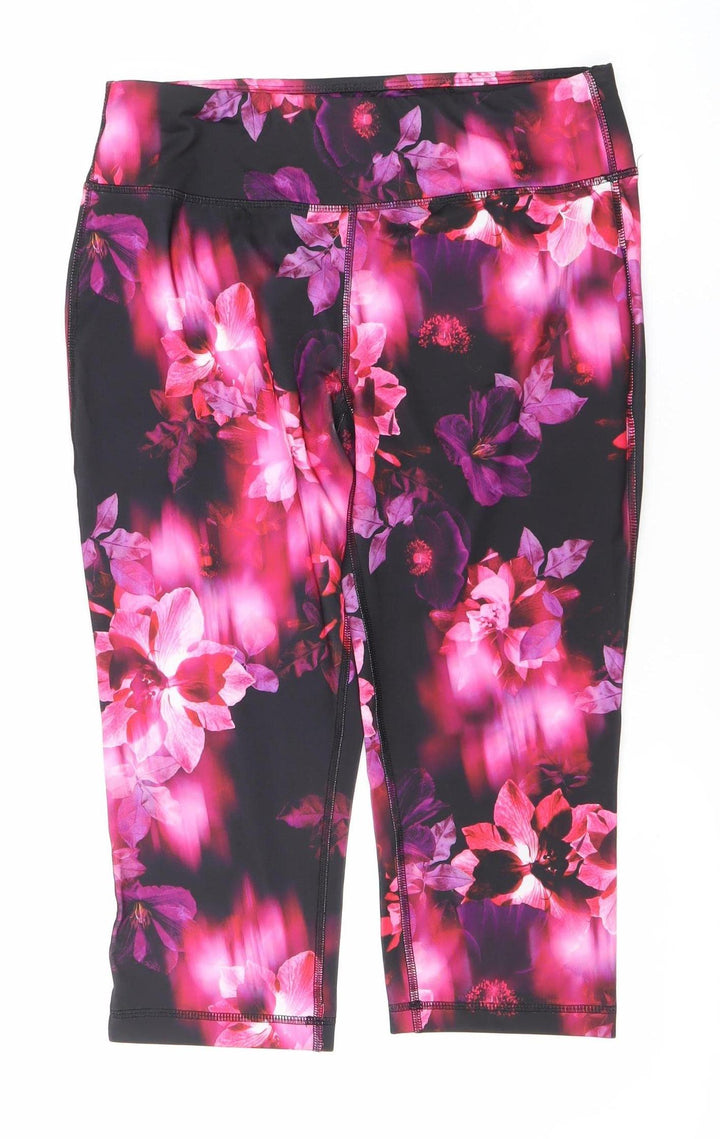 IZ By Z Womens Multicoloured Floral Leggings Size M 8-10 Slim Fit Activewear