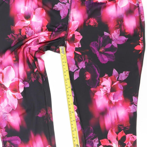 IZ By Z Womens Multicoloured Floral Leggings Size M 8-10 Slim Fit Activewear