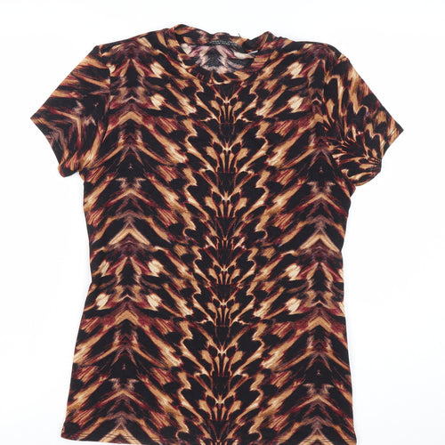 Dorothy Perkins Womens Animal Print T-Shirt UK 12 Multicoloured