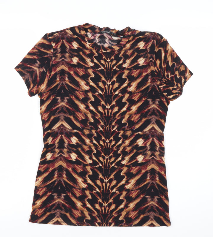 Dorothy Perkins Womens Animal Print T-Shirt UK 12 Multicoloured