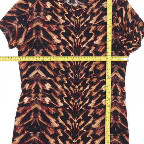 Dorothy Perkins Womens Animal Print T-Shirt UK 12 Multicoloured