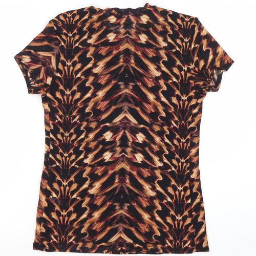 Dorothy Perkins Womens Animal Print T-Shirt UK 12 Multicoloured