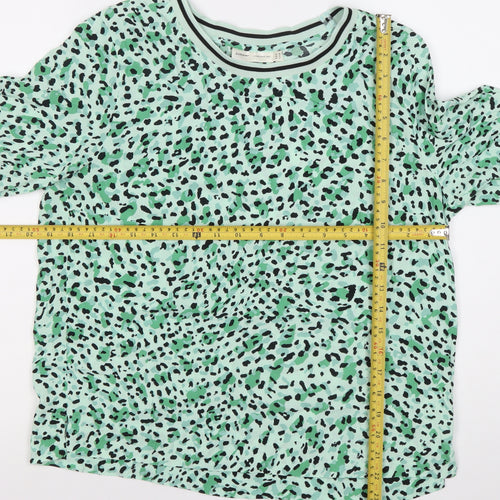 InWear Womens Green Animal Print T-Shirt Size 12 Short Sleeve