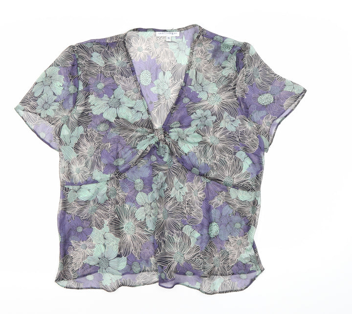 Gray & Osbourn Womens Multicoloured Floral Chiffon Blouse UK 16