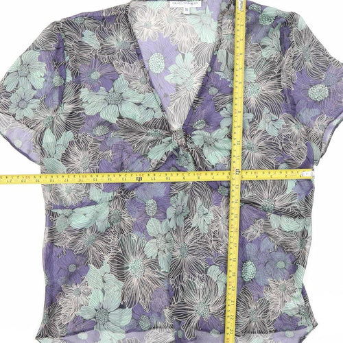 Gray & Osbourn Womens Multicoloured Floral Chiffon Blouse UK 16