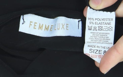 Femmeluxe Women’s Black One Shoulder Bodycon Dress Size 8 Cocktail Party