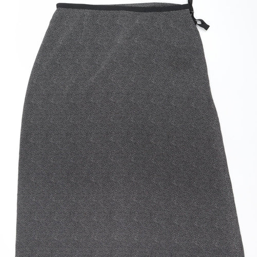 Viyella Womens Black Geometric Knee Length Pencil Skirt Size 16