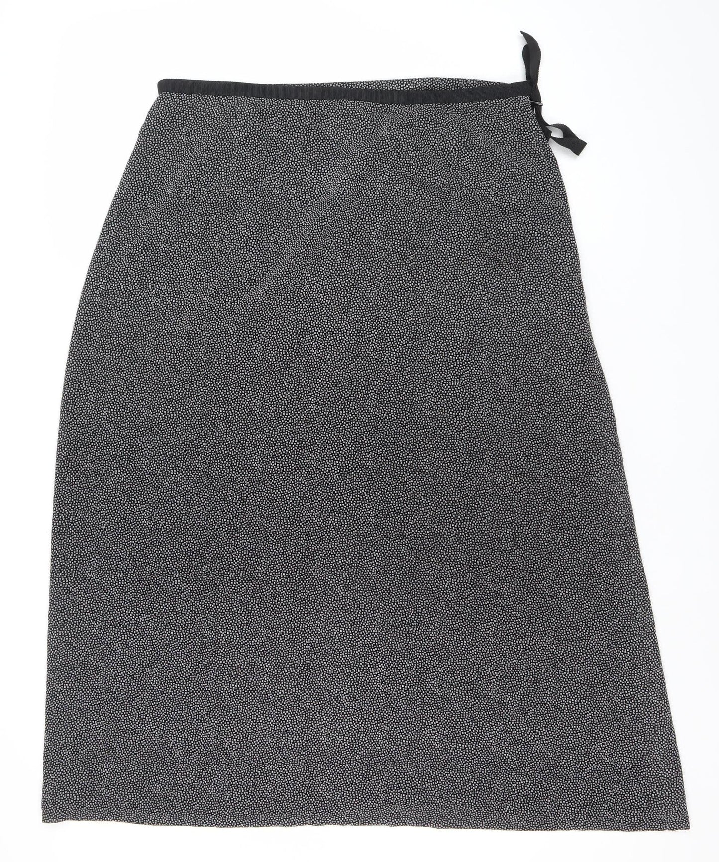 Viyella Womens Black Geometric Knee Length Pencil Skirt Size 16