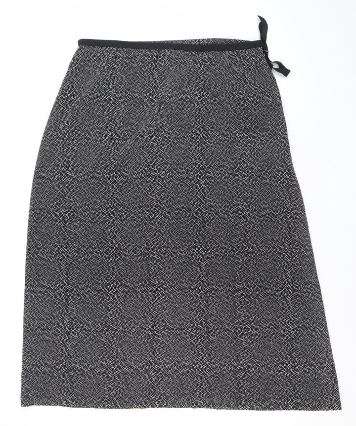 Viyella Womens Black Geometric Knee Length Pencil Skirt Size 16