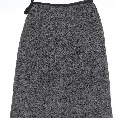 Viyella Womens Black Geometric Knee Length Pencil Skirt Size 16