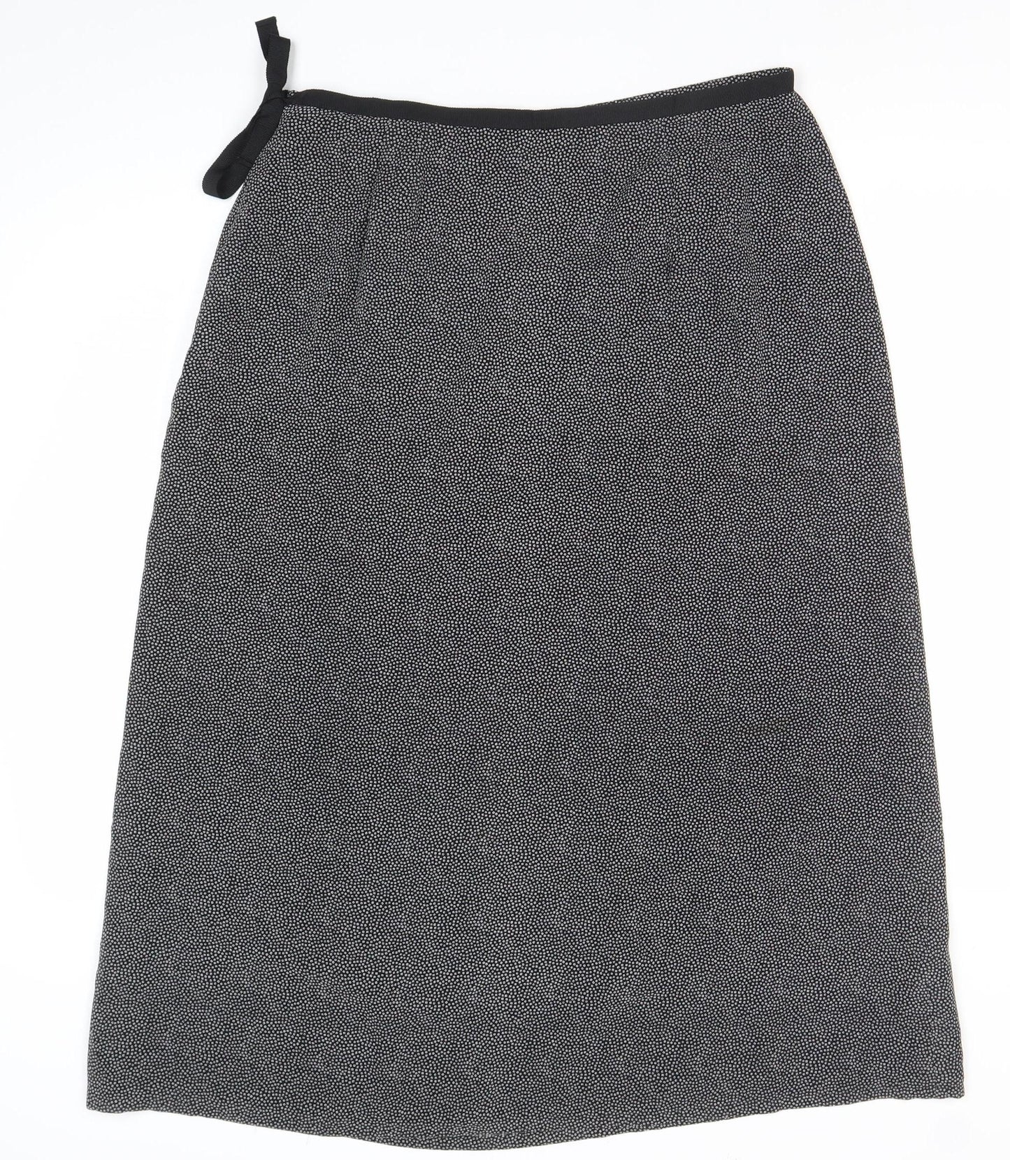 Viyella Womens Black Geometric Knee Length Pencil Skirt Size 16