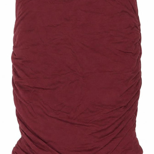 Hush Womens Red Knee Length Pencil Skirt Size S Cotton Modal