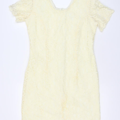 Classics Women’s Ivory Lace Sheath Dress Size 14 Knee Length Wedding Party