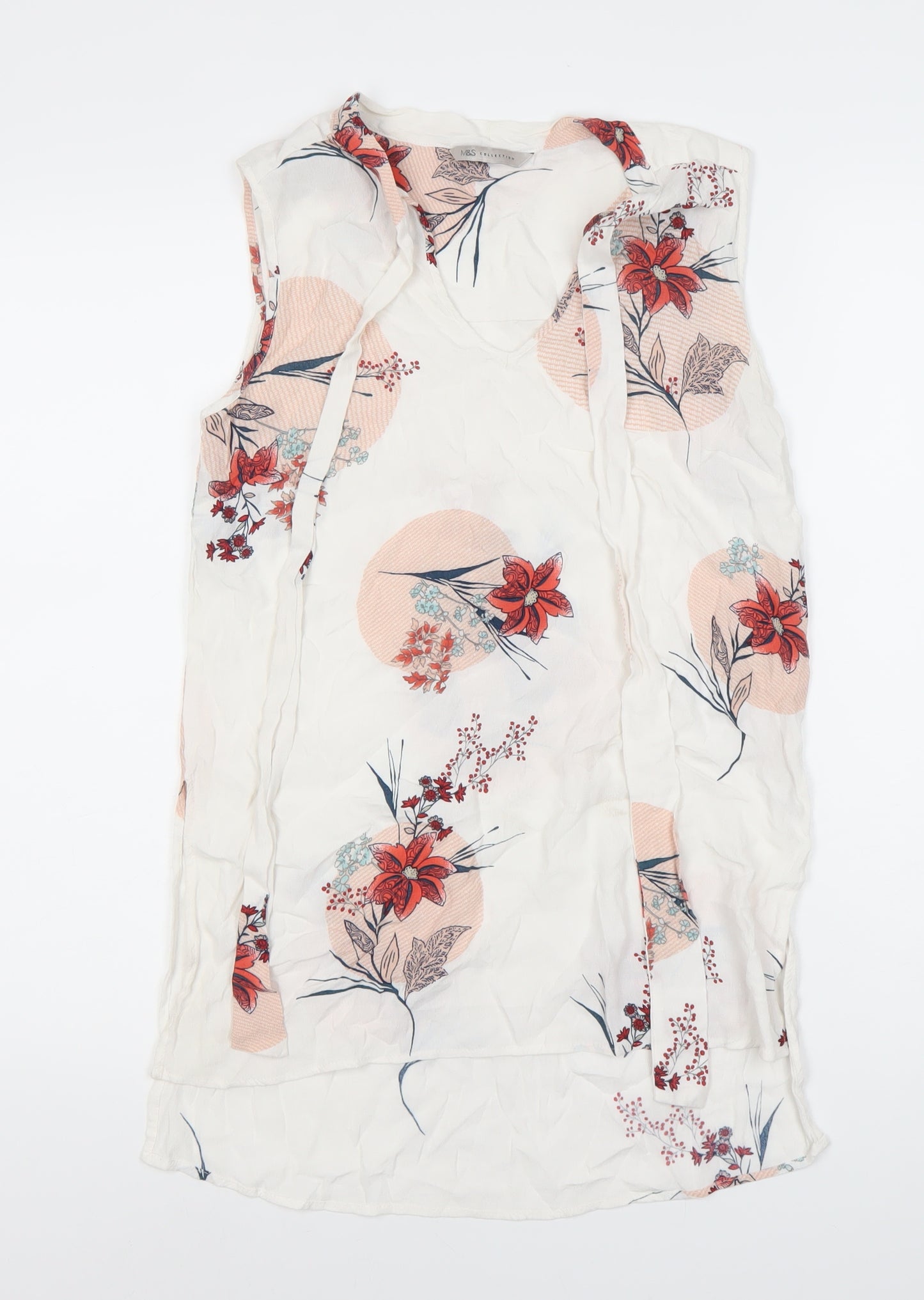 Marks and Spencer Womens Floral Sleeveless Tunic Blouse Size 8