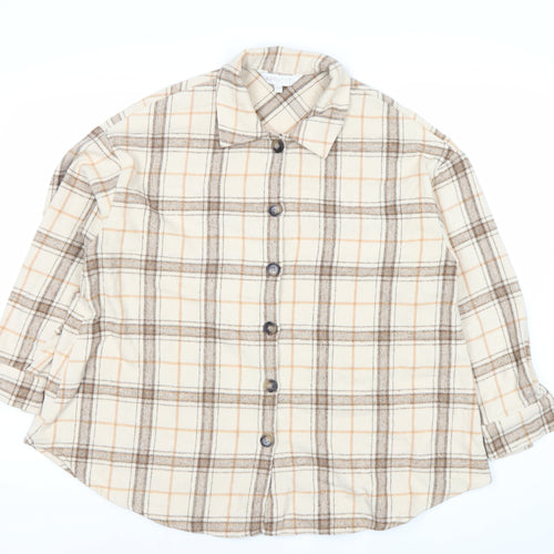 Apricot Women’s Beige Checked Flannel Shirt Jacket XS