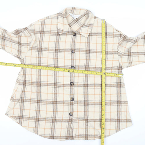 Apricot Women’s Beige Checked Flannel Shirt Jacket XS