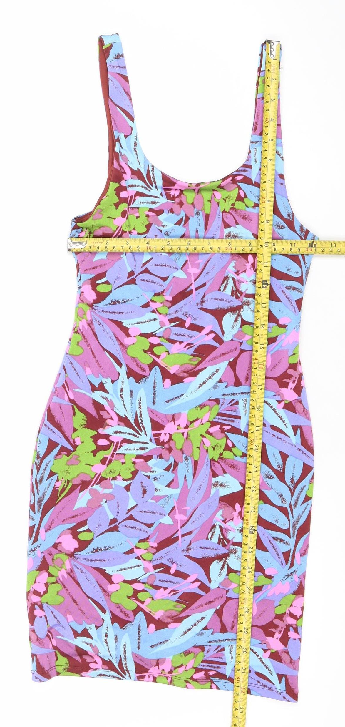 Silence + Noise Womens Multicoloured XS Bodycon Mini Dress