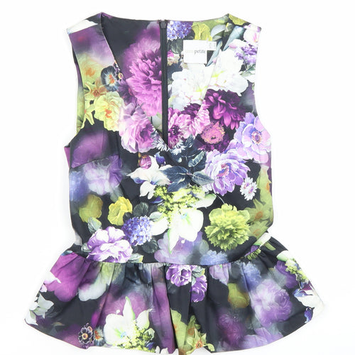 ASOS Petite Womens Multicoloured Floral Peplum Blouse UK 10