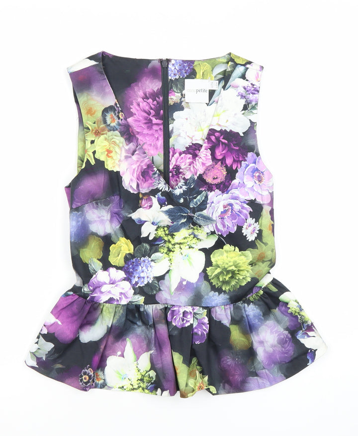 ASOS Petite Womens Multicoloured Floral Peplum Blouse UK 10
