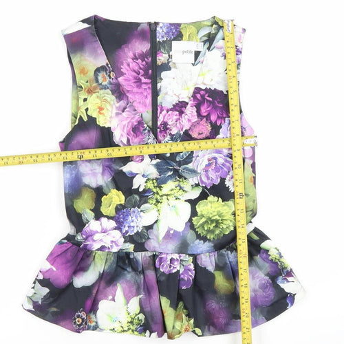 ASOS Petite Womens Multicoloured Floral Peplum Blouse UK 10