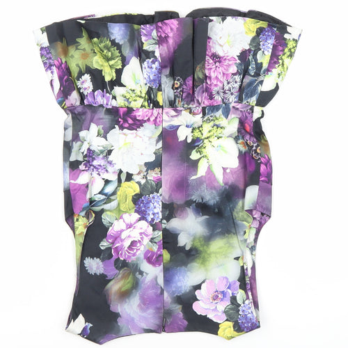 ASOS Petite Womens Multicoloured Floral Peplum Blouse UK 10