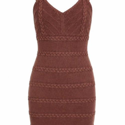 Here Comes the Sun Women's Brown Size 10 Bodycon Knit Mini Dress
