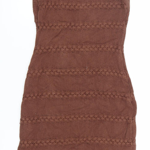 Here Comes the Sun Women's Brown Size 10 Bodycon Knit Mini Dress
