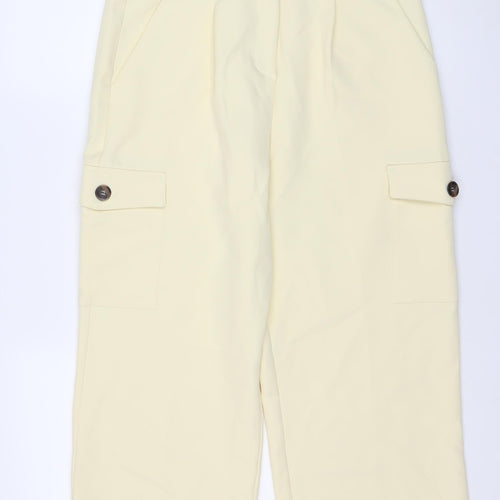 ASOS Womens Beige Cargo Trousers Size 12 Straight Leg Pockets