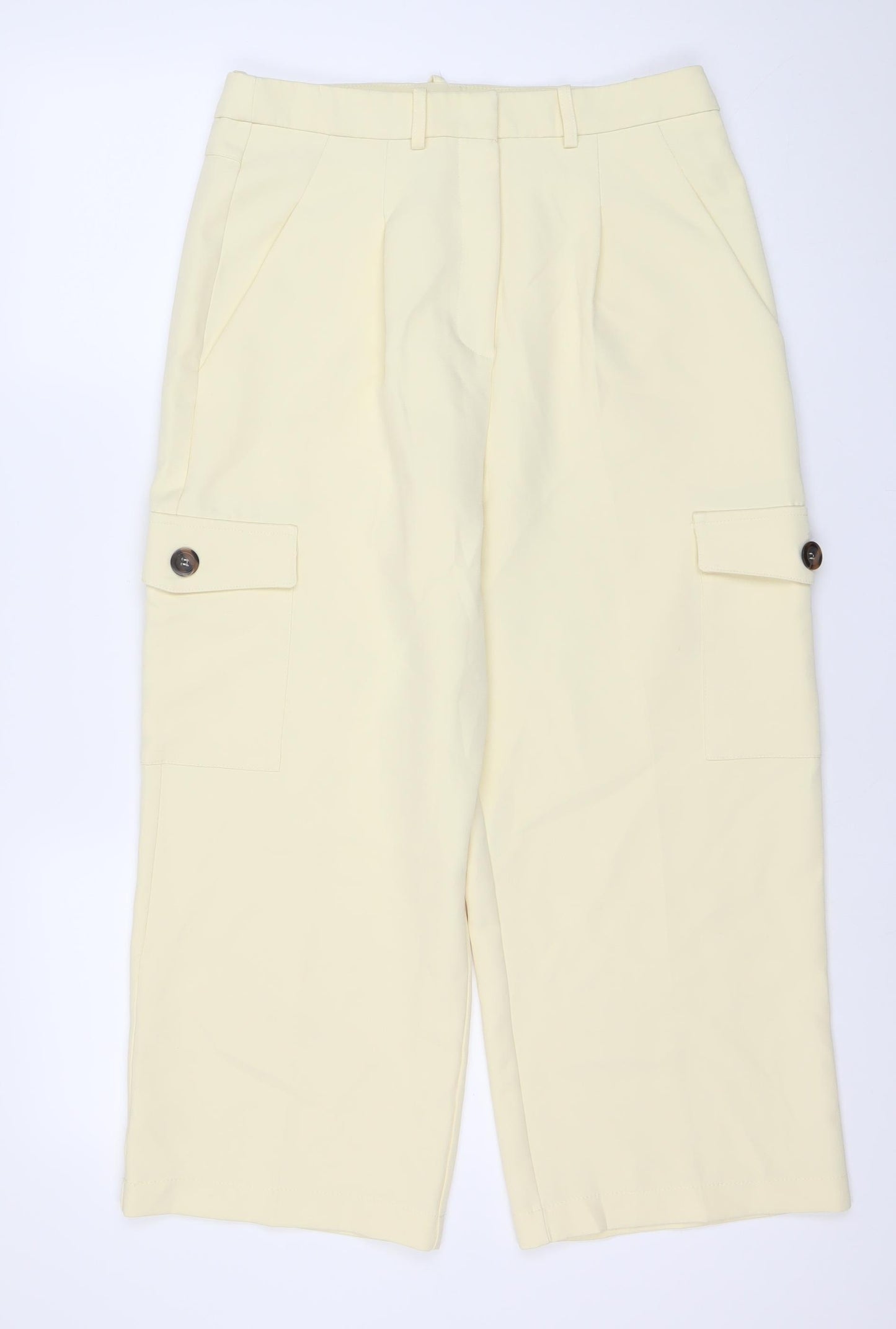 ASOS Womens Beige Cargo Trousers Size 12 Straight Leg Pockets
