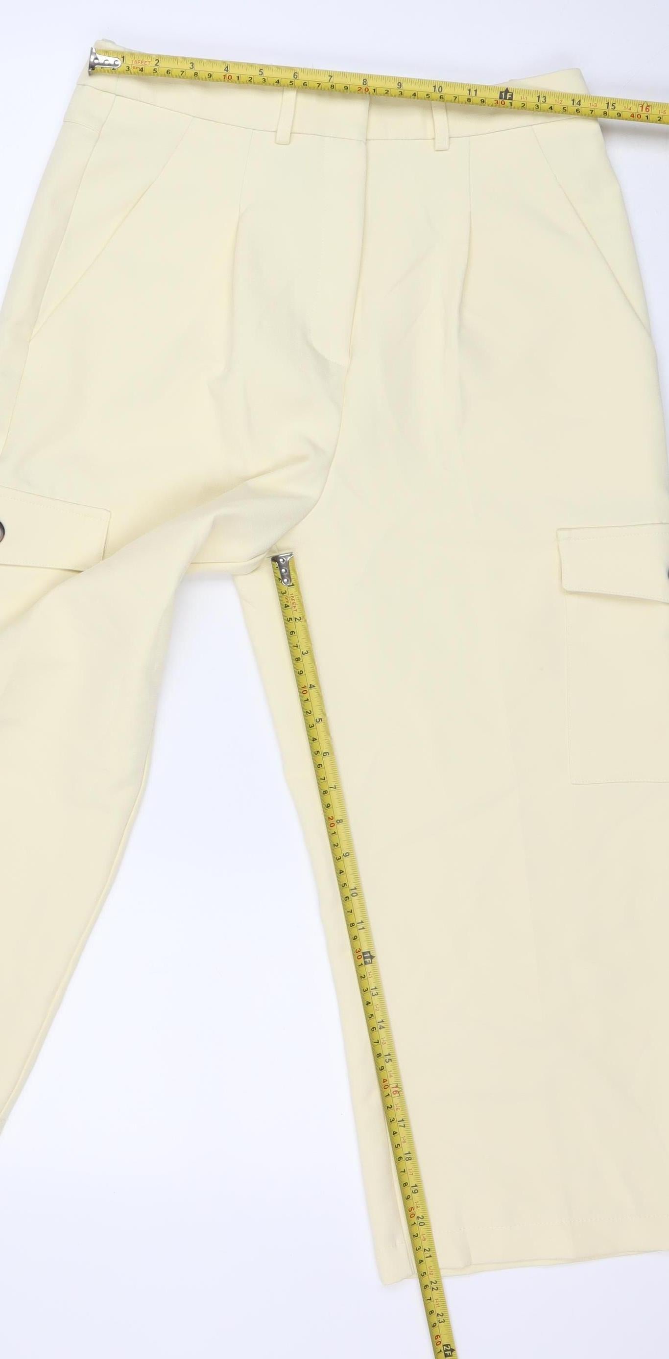 ASOS Womens Beige Cargo Trousers Size 12 Straight Leg Pockets