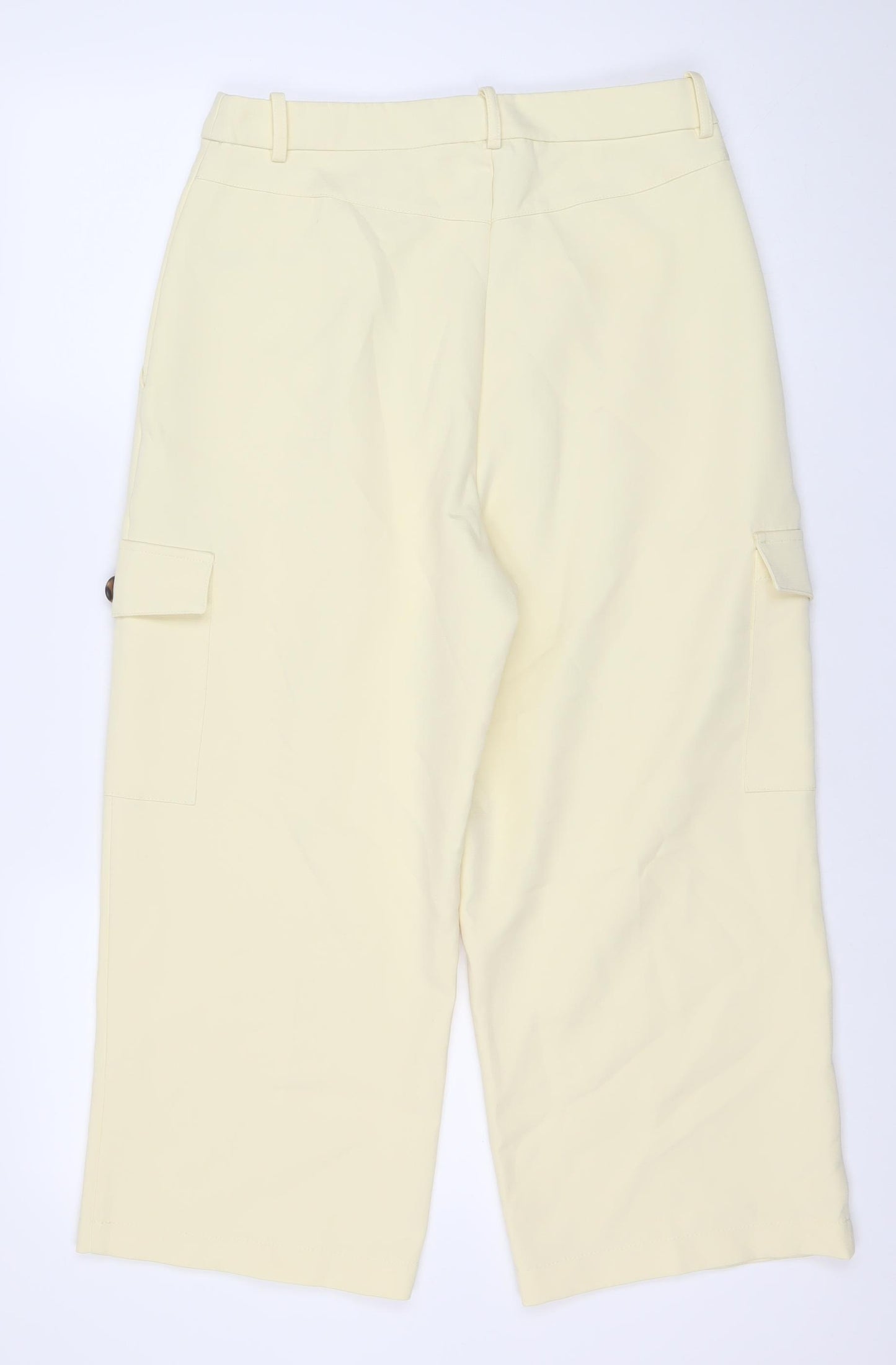 ASOS Womens Beige Cargo Trousers Size 12 Straight Leg Pockets