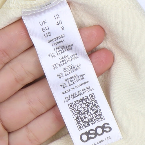 ASOS Womens Beige Cargo Trousers Size 12 Straight Leg Pockets