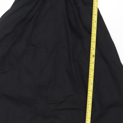 Zara Women’s Black XS Halter Cut Out Midi A-Line Cotton Party Dress