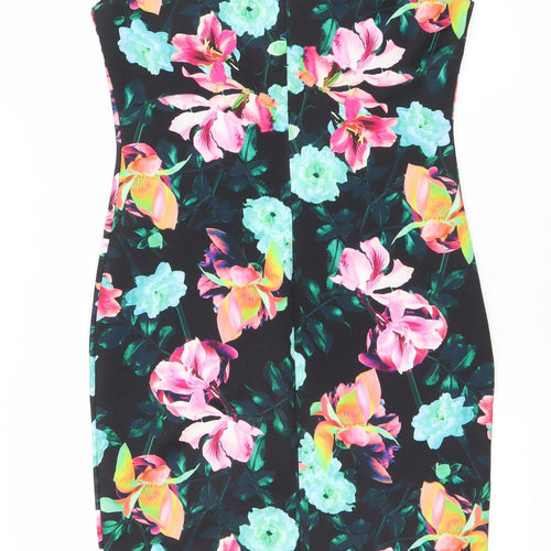 Red Herring Women’s Multicoloured Floral Bodycon Dress Size 12 One Shoulder